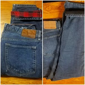 SOLD EDDIE BAUER BUNDLE Fleece and Flannel lined Specialty dyed jeans.